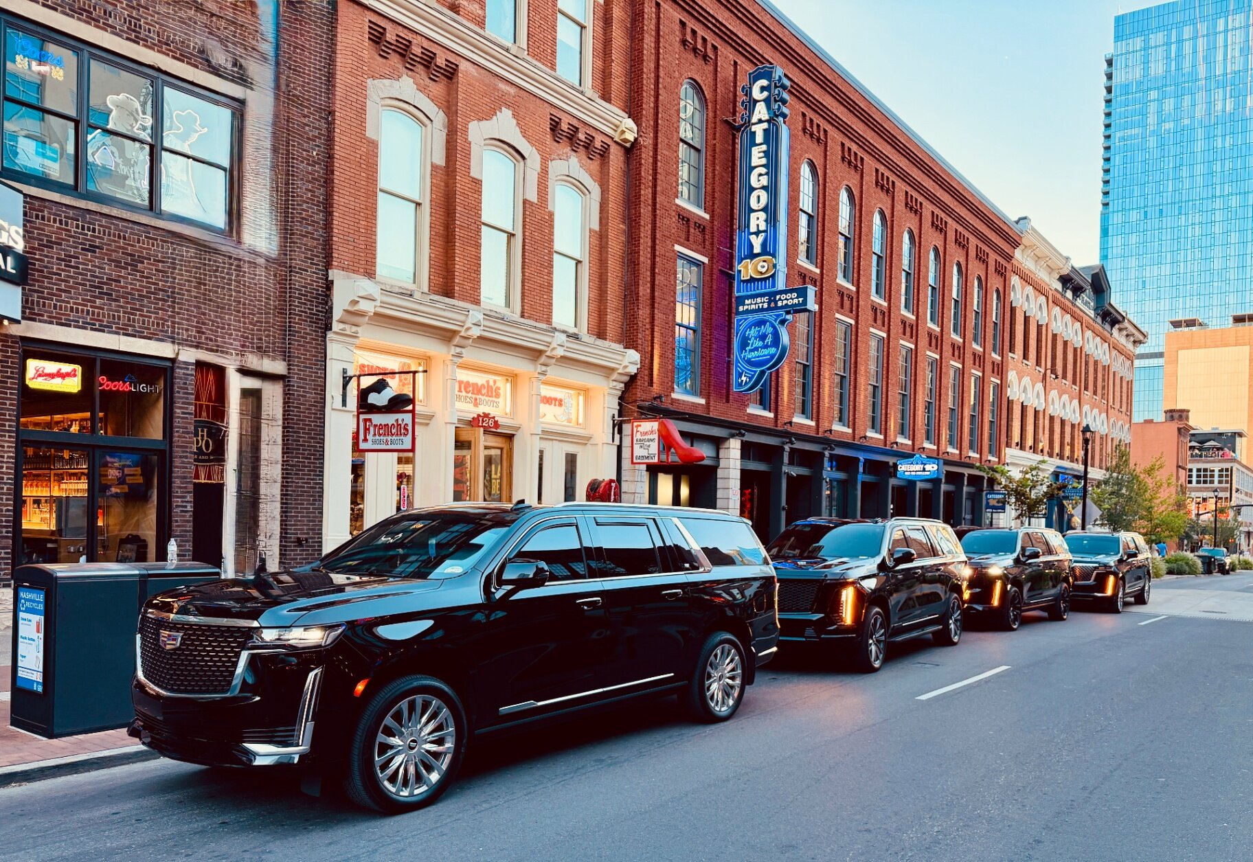 Fleet lineup on Broadway in downtown Nashville